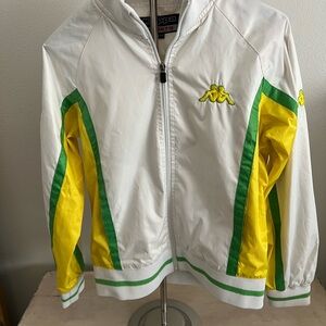 Kappa Women’s White Jacket with Yellow and Green Accents